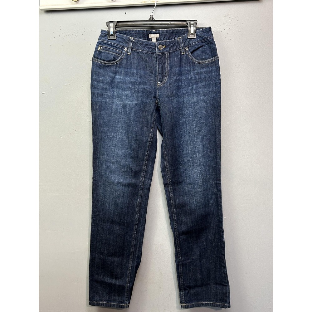 J. Jill Jeans‎ Womens 2 Blue Dark Wash Low Rise Straight Leg 100% Cotton